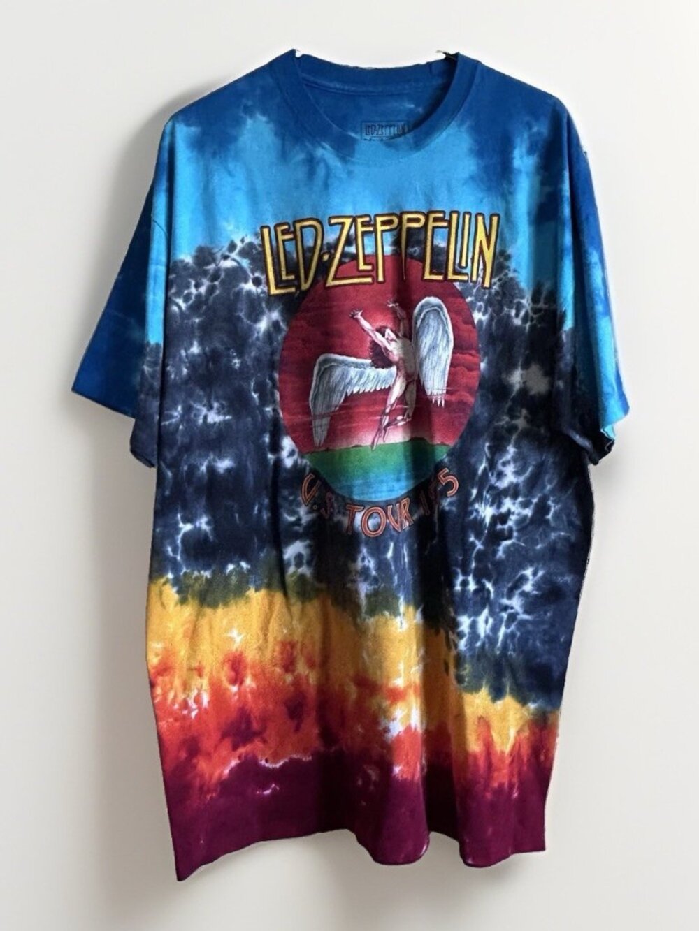 LED ZEPPELIN- ICARUS US TOUR 1975-TIE DYE T-SHIRT SHORT-SLEEVED SIZE 2XL
